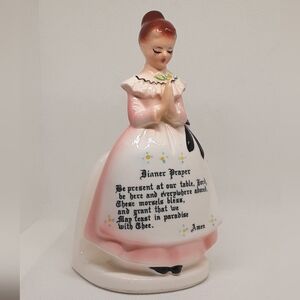 Mid-century Napkin Holder Dinner Prayer Lady Mom Pink Dress Japan Cottagecore